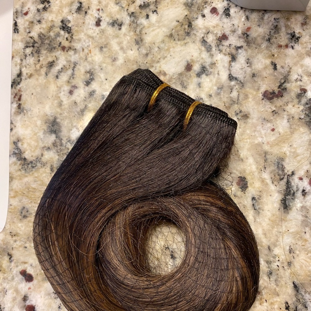Beautiful brown to caramel HUMAN HAIR CLIP INS